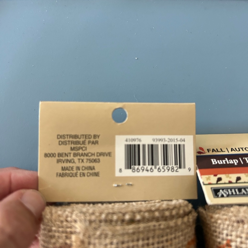Ashland Burlap Ribbon Set - Orange and Brown - Picture 2 of 4